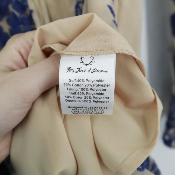 For Love & Lemons Temecula Mini Dress Womens XS Blue Boho Festival Feminine - Picture 4 of 16